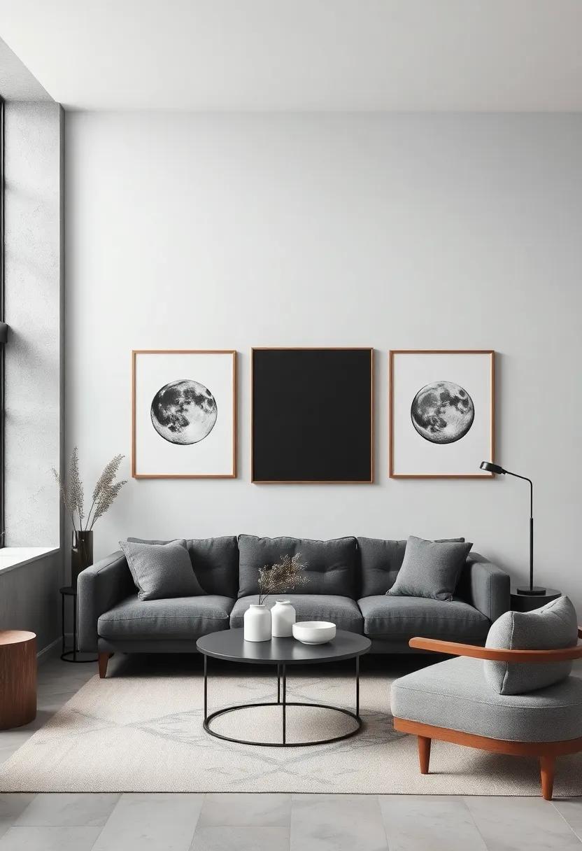 Monochrome Celestial Prints:​ Star maps or minimal moon phases depicted with ‌stark contrasts for contemplative ambiance