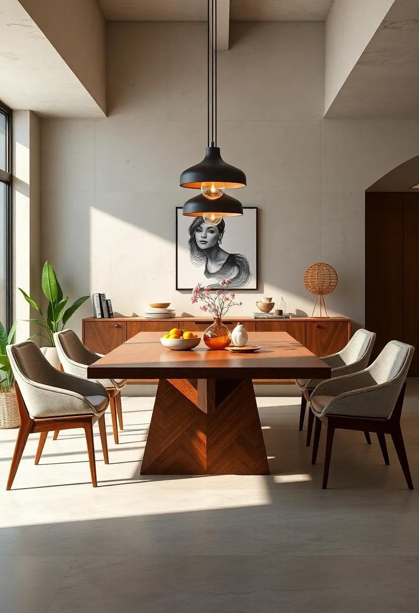 Mid-Century⁤ Modern ‌Inspired dining⁣ Table – Retro shapes‌ updated ⁢with current materials for effortless style