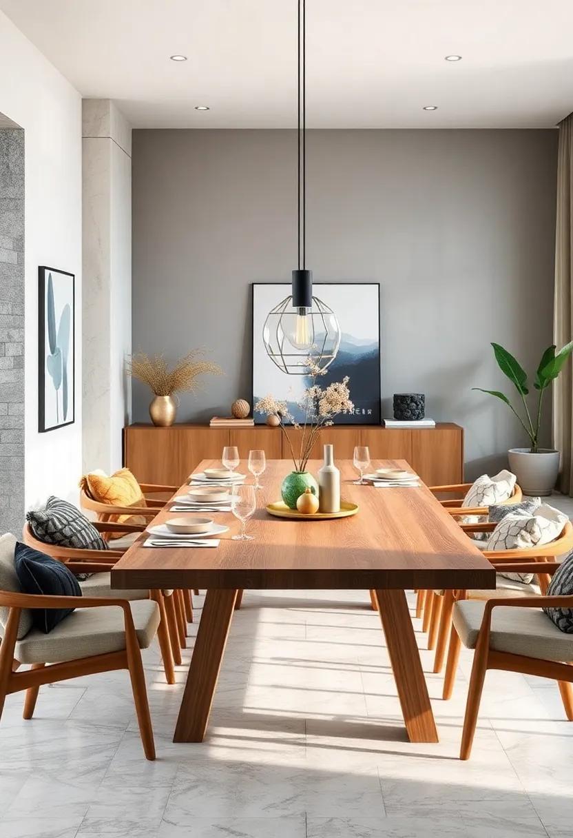 Minimalist Scandinavian Wooden Table – Clean lines⁤ and ‌natural wood tones ⁣create a⁣ warm, inviting centerpiece