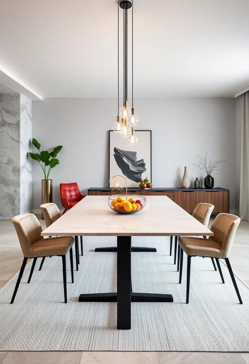sleek marble Top⁣ with⁤ Matte Black Metal ‍Legs – A perfect⁢ blend ⁣of ⁢luxury and ⁣industrial style that elevates any ​dining area