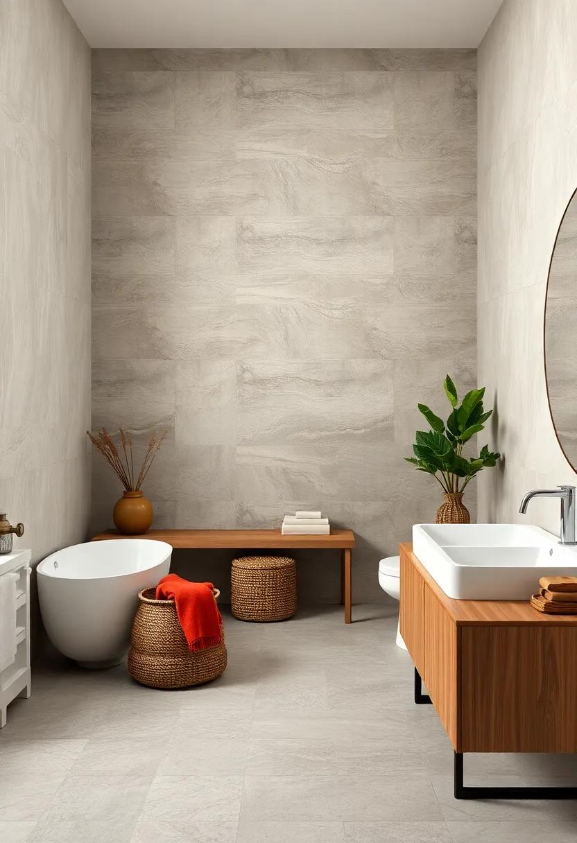 Large Format Porcelain Tiles Mimicking Natural Stone