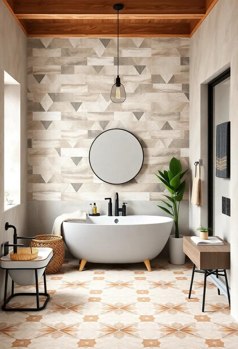 Handcrafted Moroccan-Inspired ​Geometric Tiles⁣ in Neutral‌ Tones