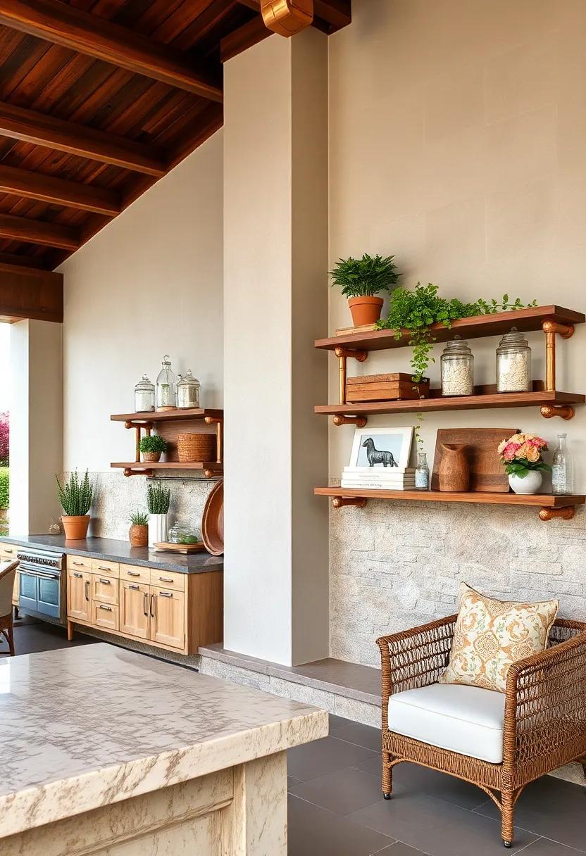 Copper Pipe and Wood Shelves – Mix ‌warm ⁢copper piping ⁤with stained wood planks for a unique, industrial-glam look