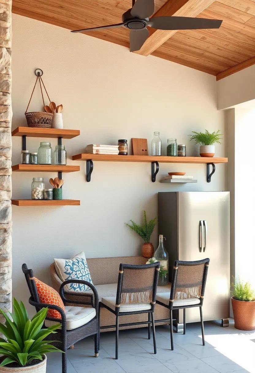 Hanging Mason Jar Shelves – Combine storage with ⁤rustic décor by ‌integrating ⁢mason jars into ​your shelves ⁢for holding utensils, spices, or dried herbs