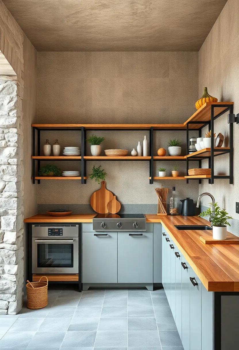 Painted Metal‍ Framework⁢ with Wooden ⁤Tops – Contrast sturdy painted metal frames with ‌natural wood⁢ surfaces⁢ for a refined, contemporary shelf design