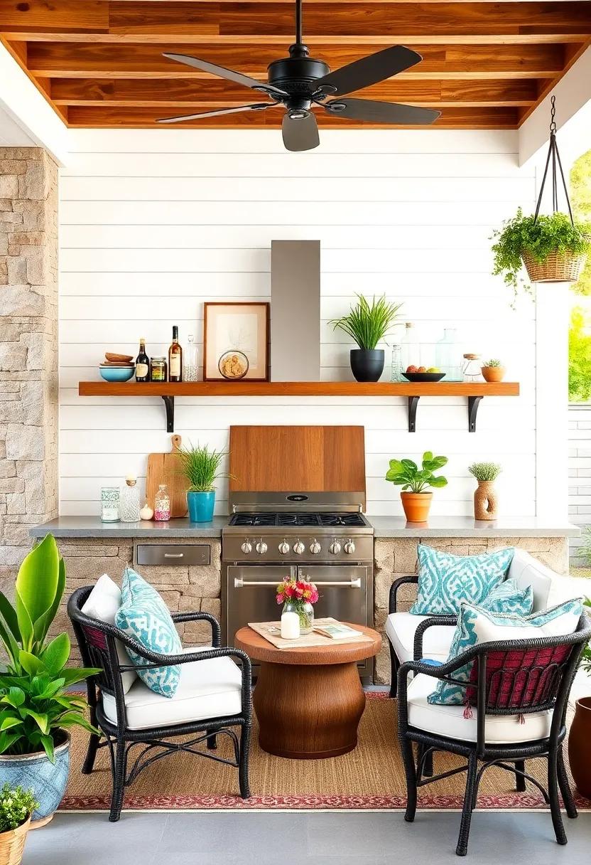 Painted Shiplap Shelves – ⁣A fresh ⁢coat of ⁣weatherproof paint⁢ on ⁣classic shiplap boards adds charm and color to ‍your al fresco kitchen setup
