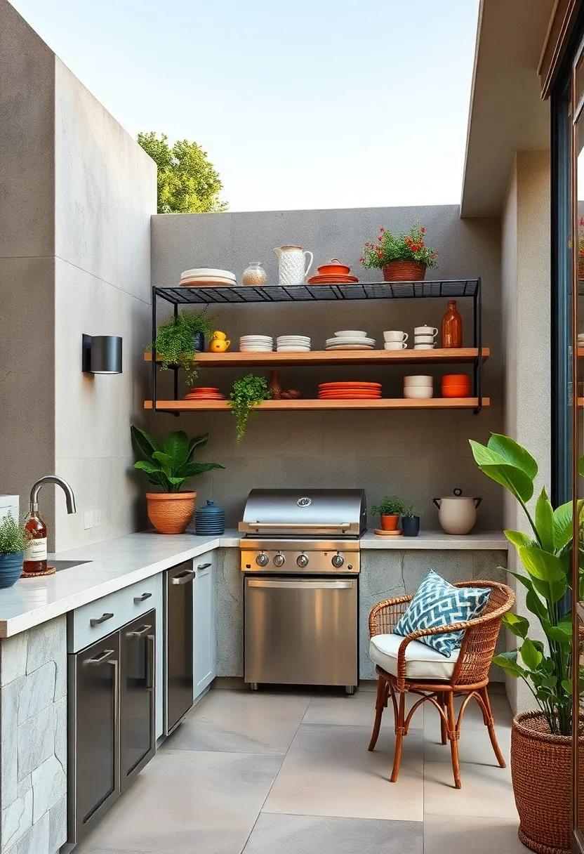 Wire ⁣Mesh‌ Shelves –⁤ Perfect for​ airflow and easy​ cleaning, wire mesh shelves add a light, airy feel⁢ to your⁤ outdoor cooking space