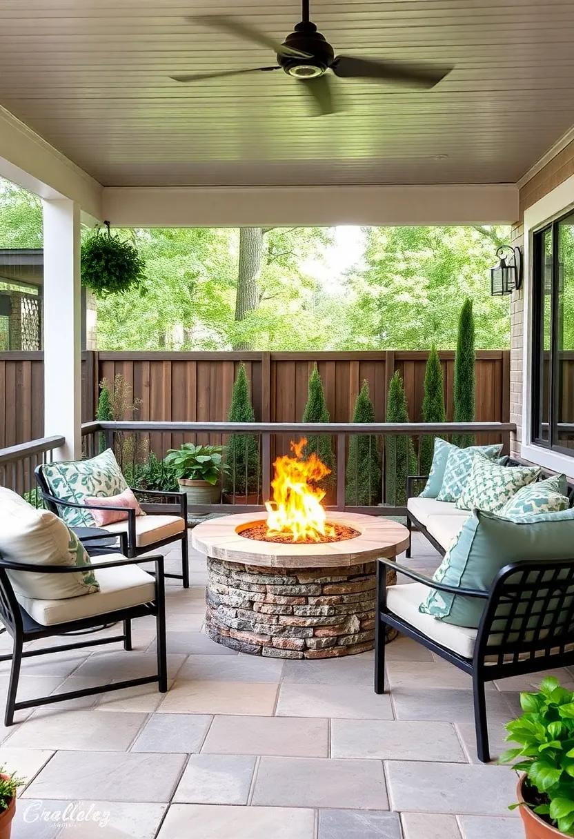 Belleze Propane Fire Pit –‌ Compact with a rustic stone finish, perfect for small porches or patios