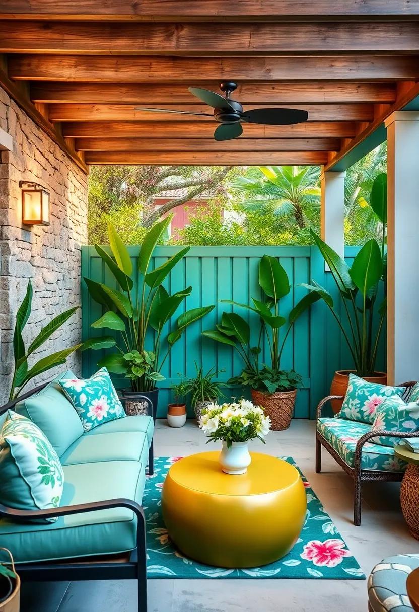 Tropical Escape: Use bright greens, teals, and⁣ floral prints to create a summer-inspired tropical paradise in your yard