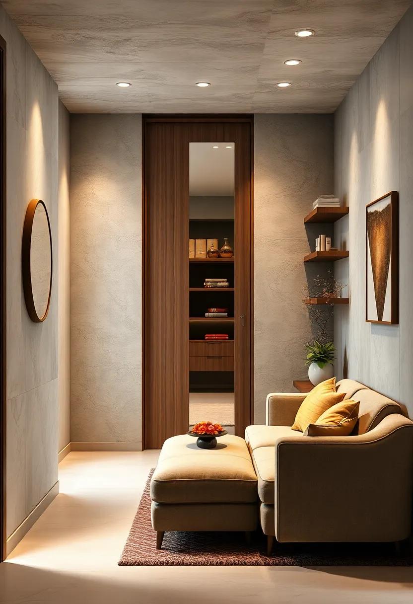 Combine a mirror with a door or wall panel to add functionality without using extra space