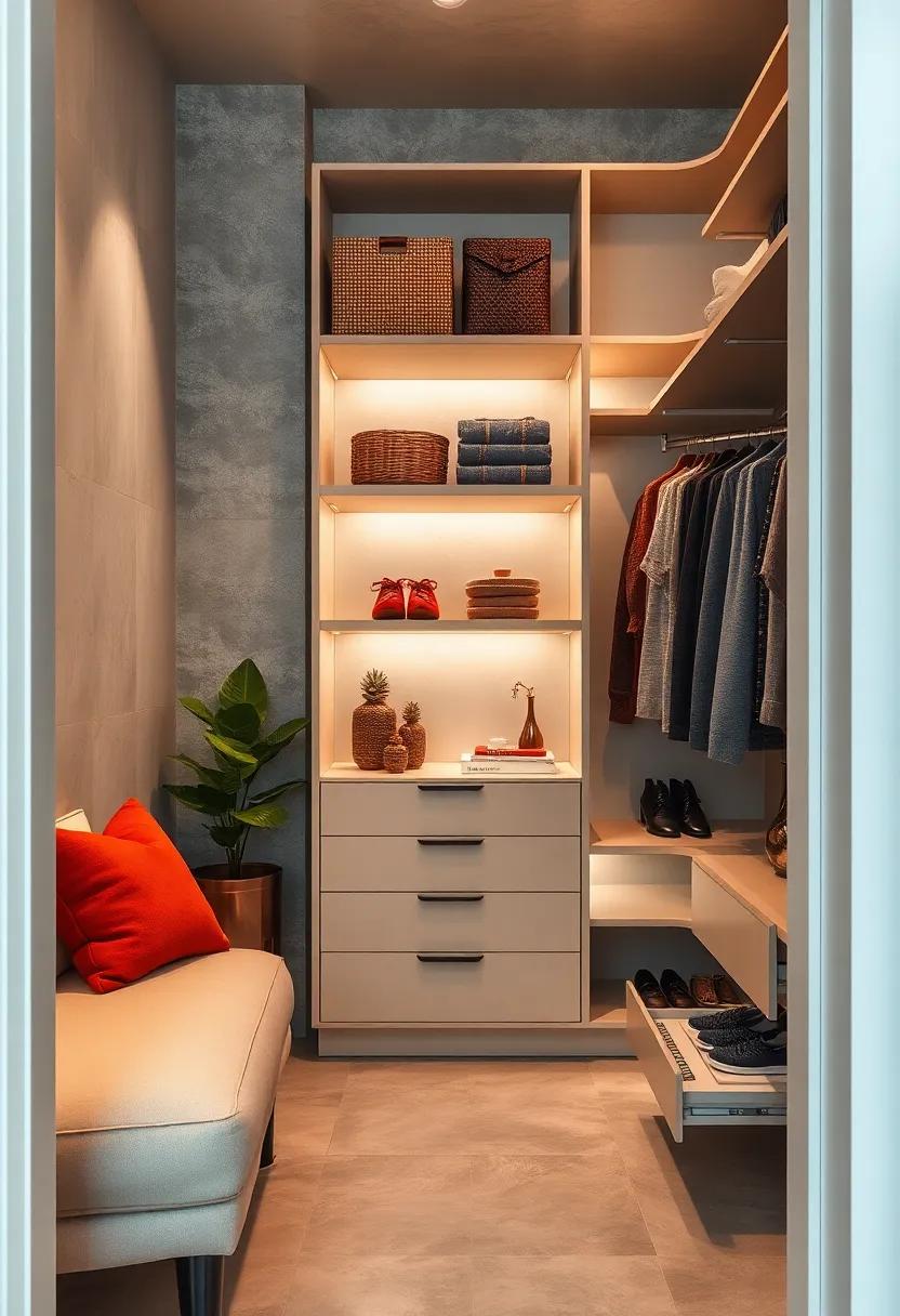 Install pull-out shelves for shoes and accessories to keep everything visible and within reach