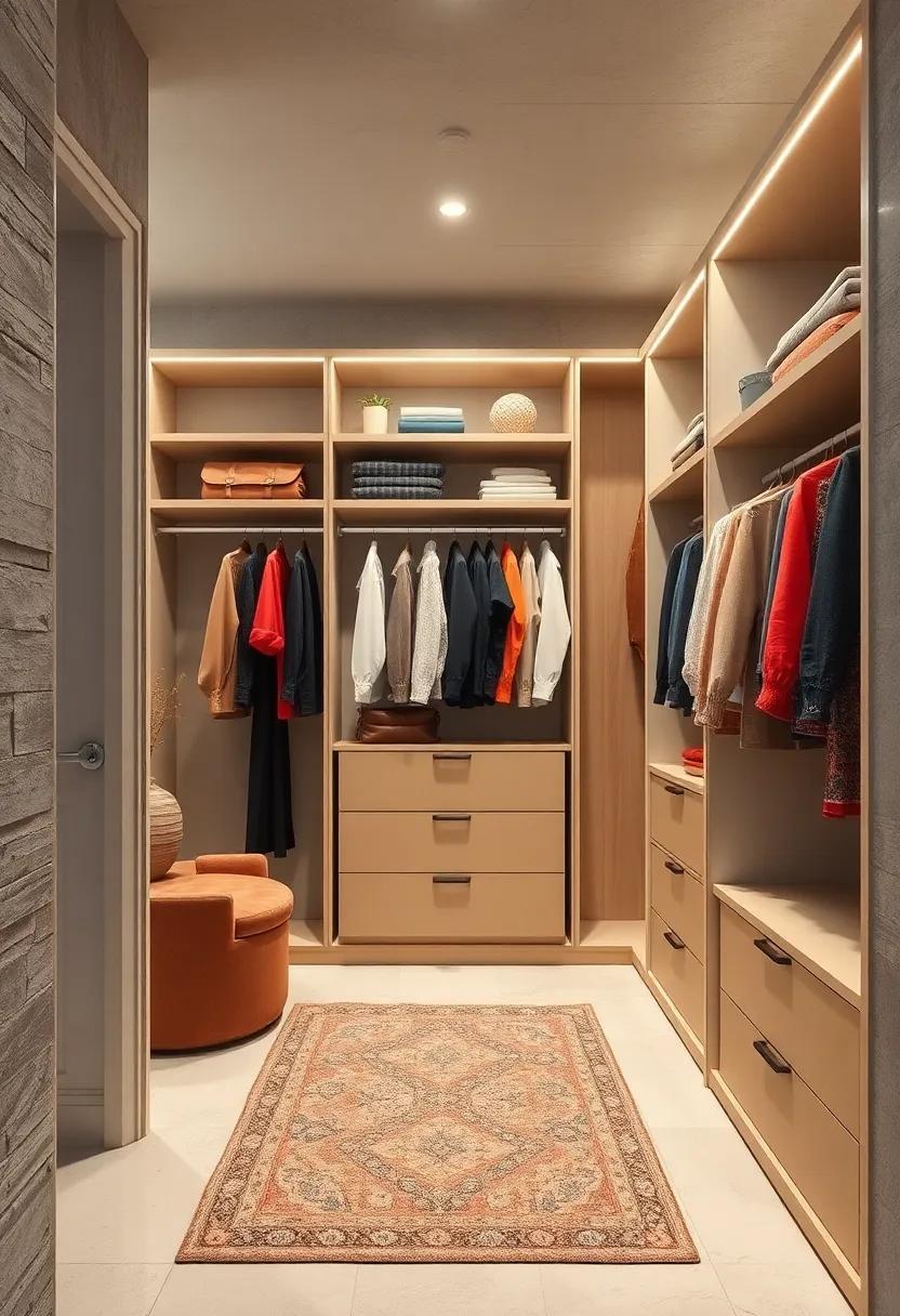Opt for open shelving units to encourage folded clothing organization and easy access