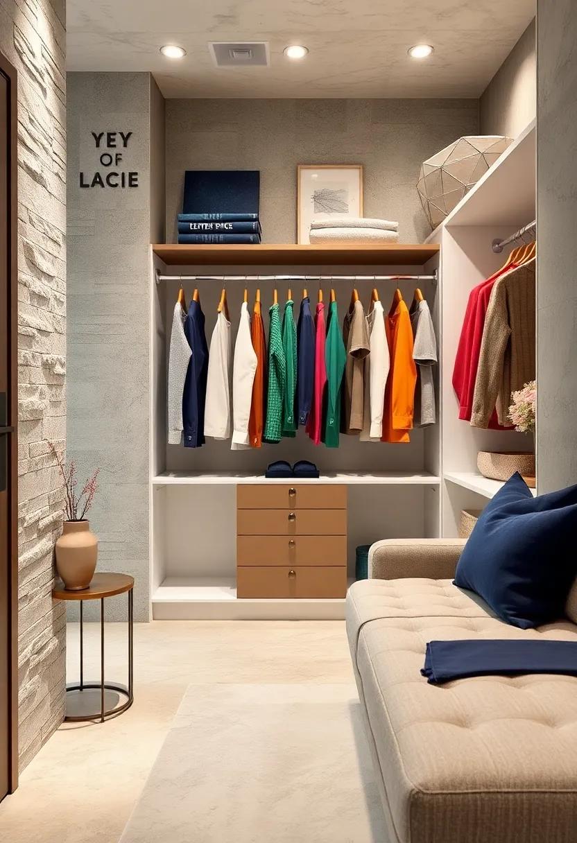 use a double-deck hanging system to separate tops and bottoms efficiently