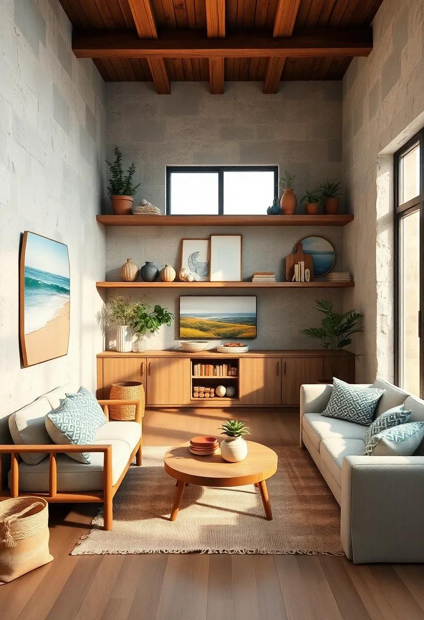 Opt for open shelving to display beach-inspired décor ⁣and keep⁢ the space‍ feeling expansive