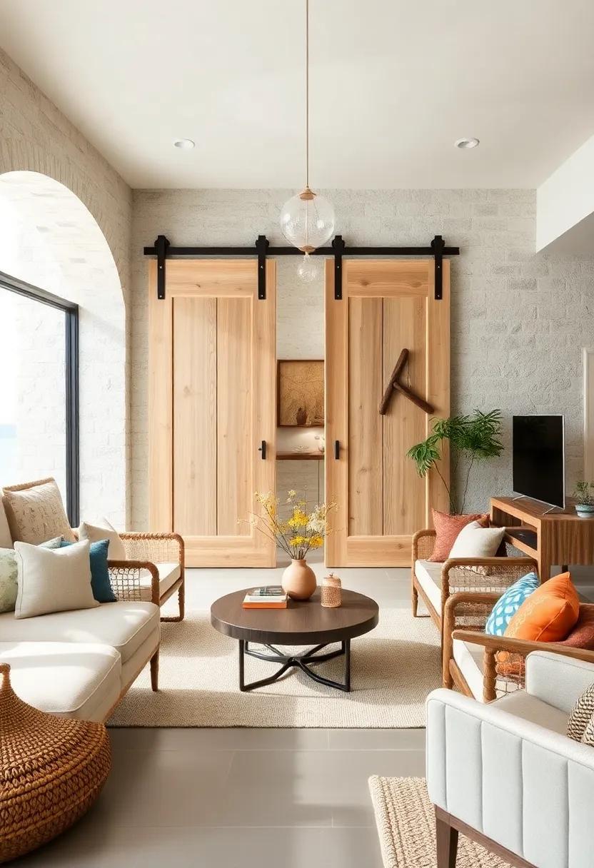 Add sliding‍ barn doors to save ⁢space ‌while introducing ⁢a ⁣rustic coastal element