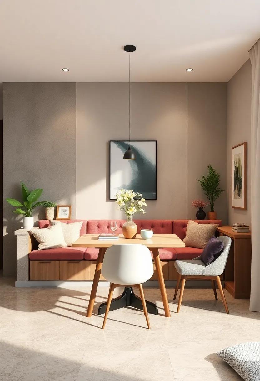 Built-In Desk-Dining Combo: A ‍workspace that converts into a ‌dining spot,perfect for multifunctional small living areas