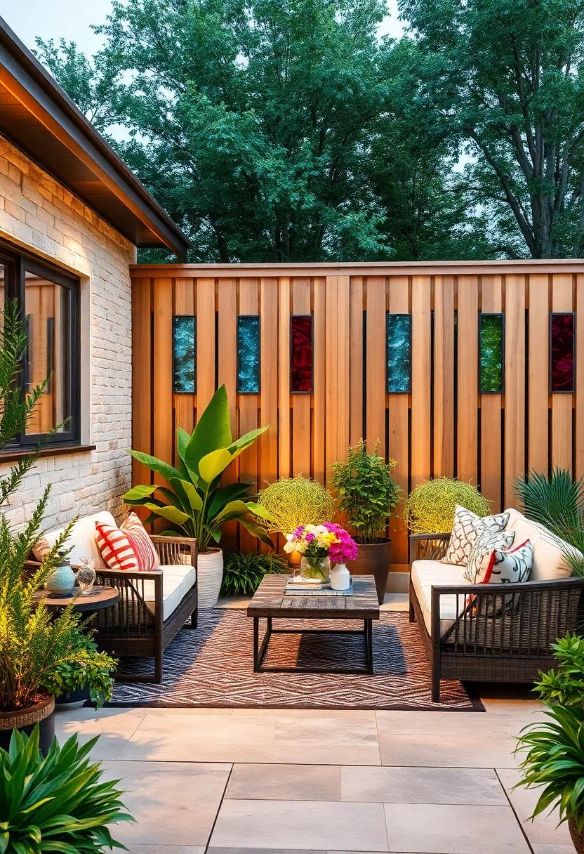 Use Colored Glass Inserts: Brighten ⁢the fence with translucent⁤ colored glass embedded⁤ in the panels