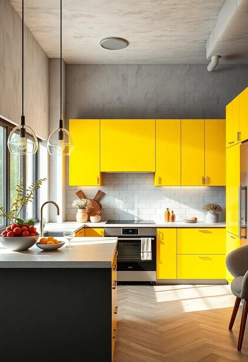 Bold and Bright: Use sunny yellow on top cabinets contrasted ⁢with sleek⁣ gray ⁢bottoms to energize ‍your cooking space