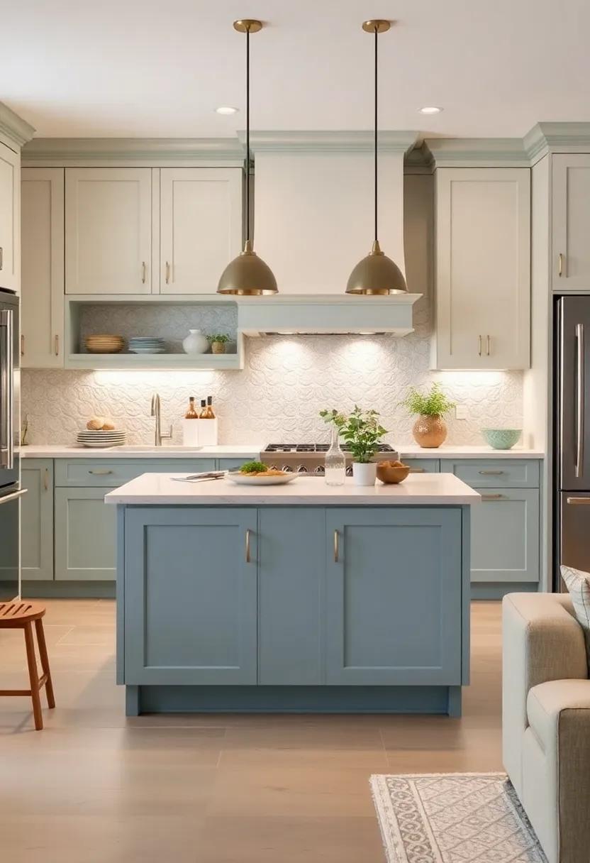Coastal​ Calm: Use soft seafoam blue ‌uppers with sandy ⁤beige lowers ⁢to evoke a relaxing ⁢beach-inspired ⁣kitchen