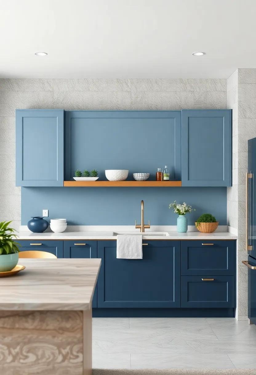 Cool Blues:⁤ use ⁣powder ⁢blue‍ on upper cabinets contrasted against navy lower cabinets for a calming, nautical aesthetic