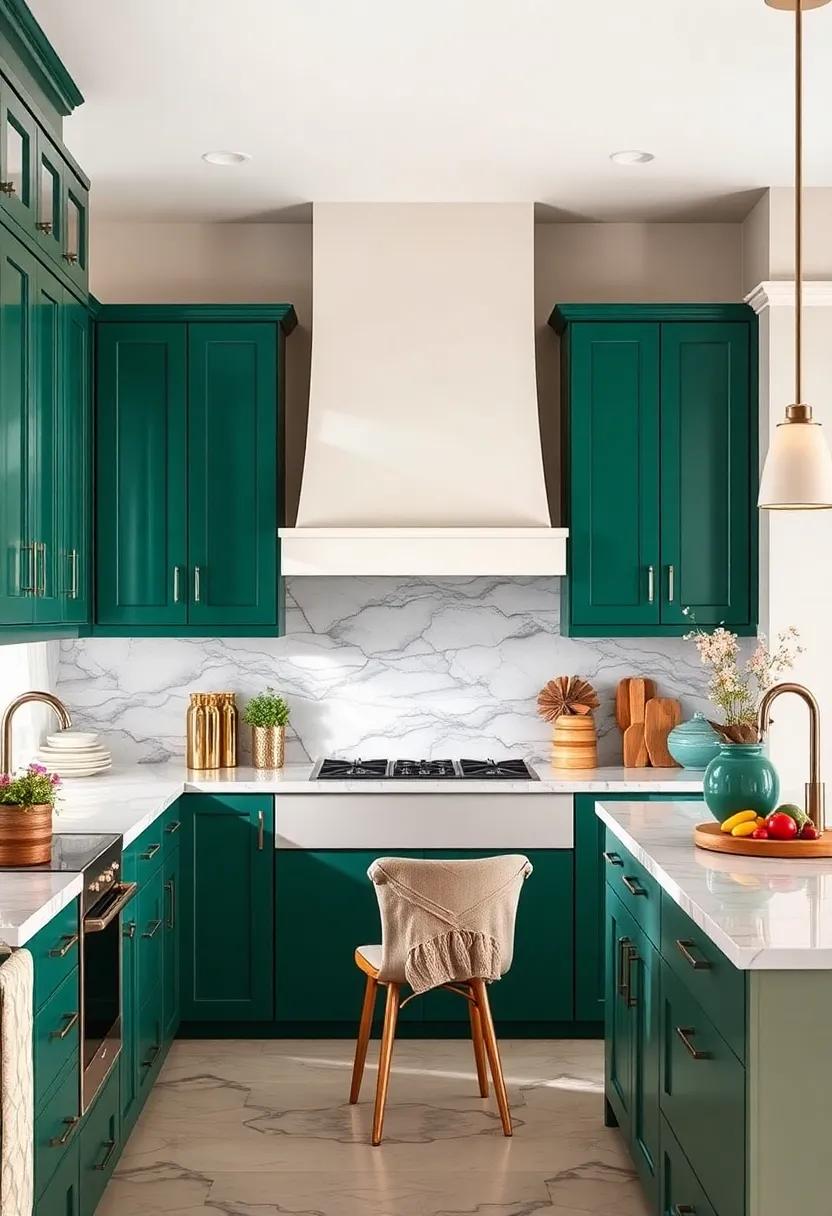 Deep Jewel Tones: Combine rich emerald lower cabinets‍ with soft‌ ivory upper cabinets for⁤ an opulent yet⁣ balanced‌ look