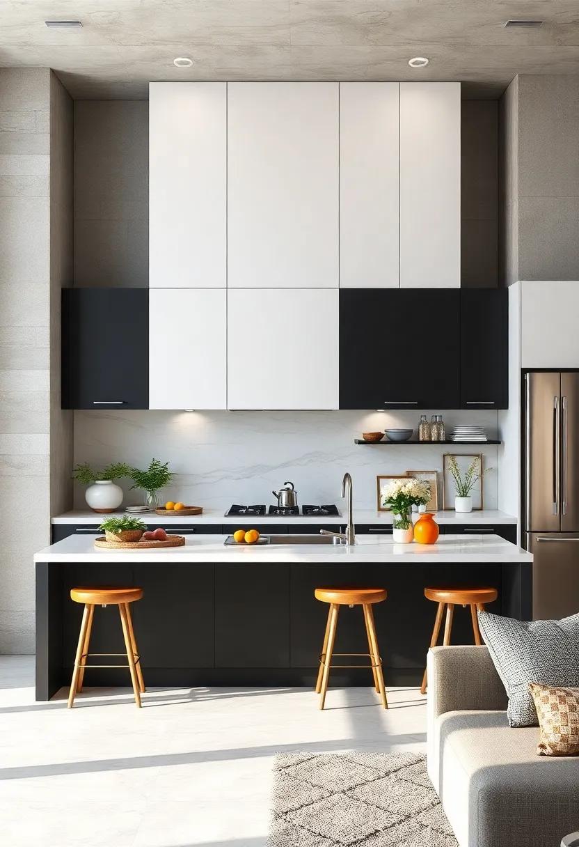 Matte ‌and Glossy⁣ finish:⁤ Blend matte black lower⁤ cabinets with ⁣glossy white upper⁢ ones for a modern,sophisticated style