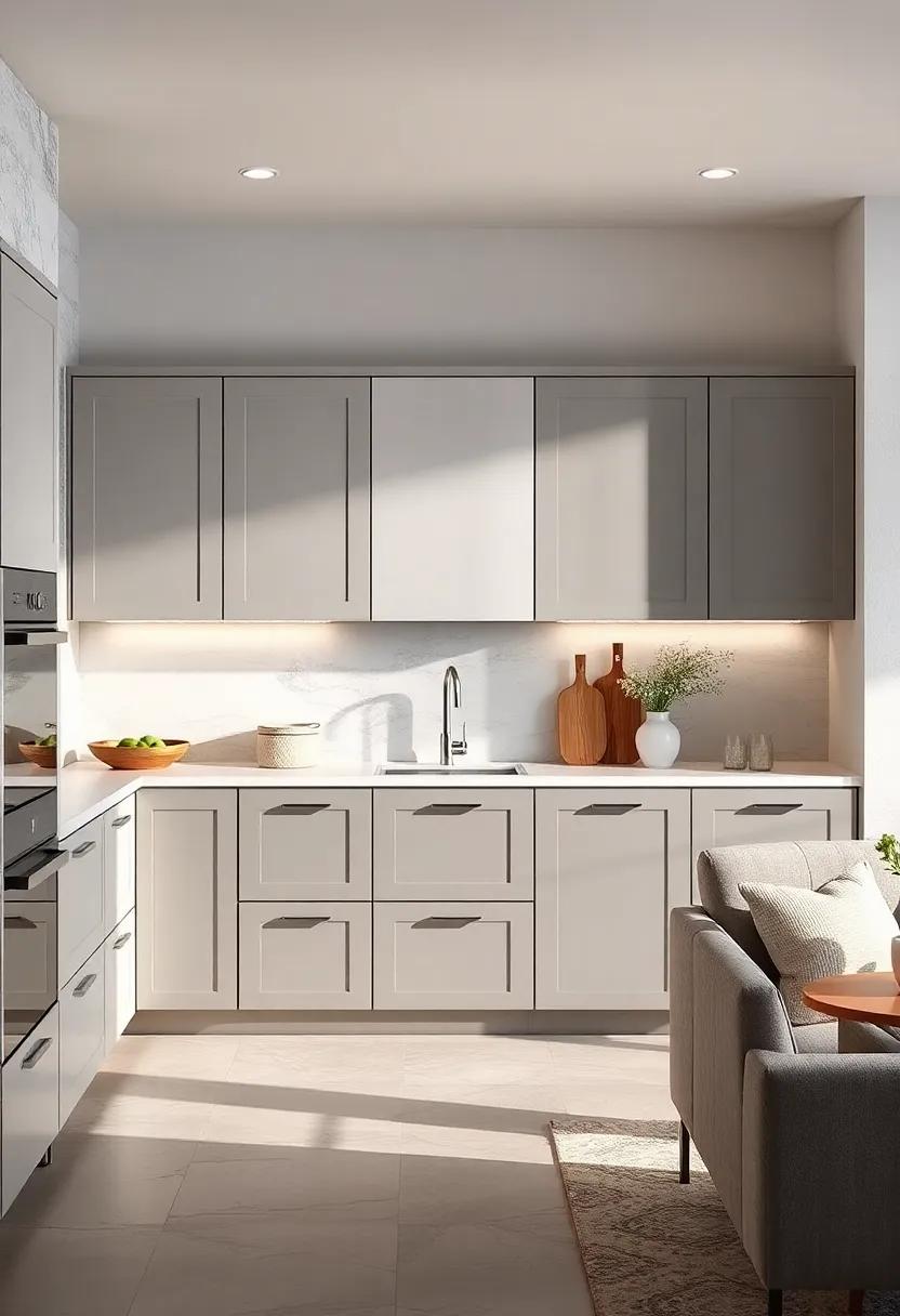Monochromatic⁢ Magic: Use varying shades of gray​ in upper and lower cabinets ⁢for ⁢a ‌subtle, elegant gradient⁤ effect