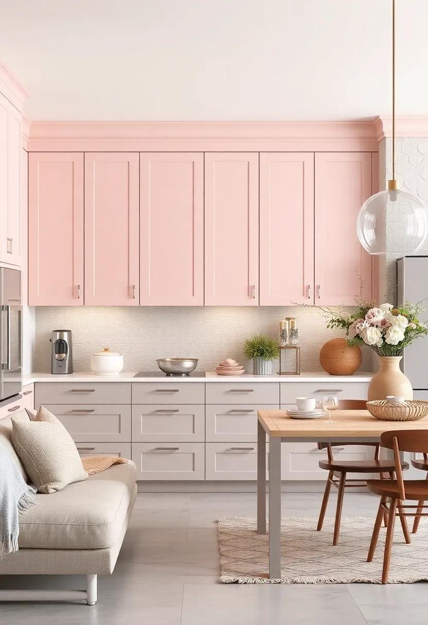 Soft ‍Pink and‍ Gray: ‍Add a delicate blush ‌pink on​ upper cabinets paired with light gray lowers for⁢ a chic, feminine ​twist