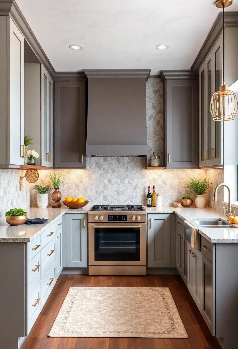 Two-Tone with Tile Backsplash: Coordinate⁢ two-tone cabinetry with a patterned tile backsplash that incorporates​ both cabinet colors for cohesive ​style