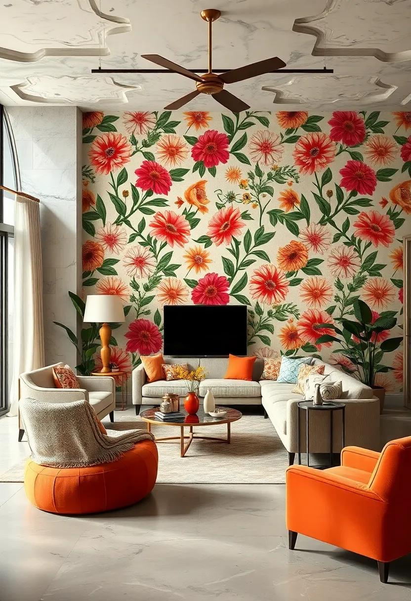 1940s Palmette – Stylized fan-shaped​ flowers arranged​ in symmetrical patterns, embodying post-war optimism and retro charm