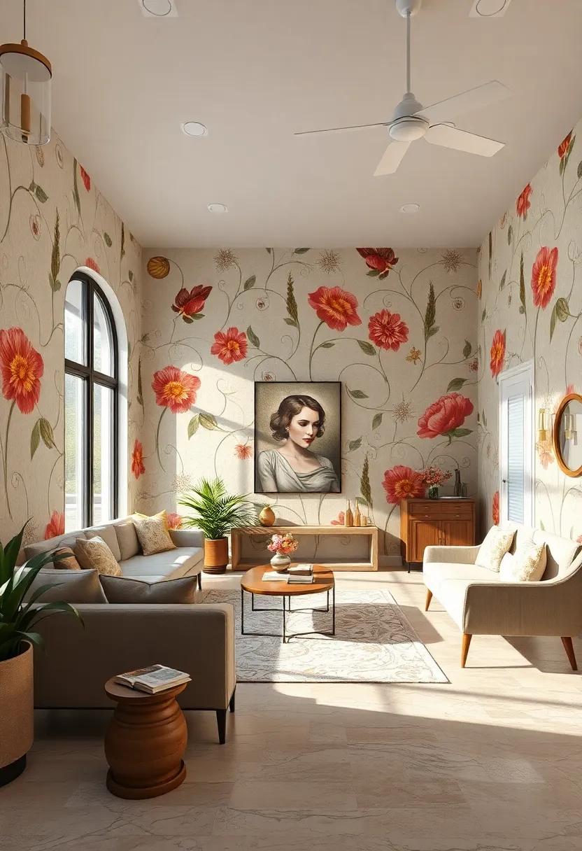 Botanical Art Nouveau Swirls ‌– Whimsical floral elements enveloped by‌ sweeping,​ sinuous lines, epitomizing ⁣early modern ⁣elegance