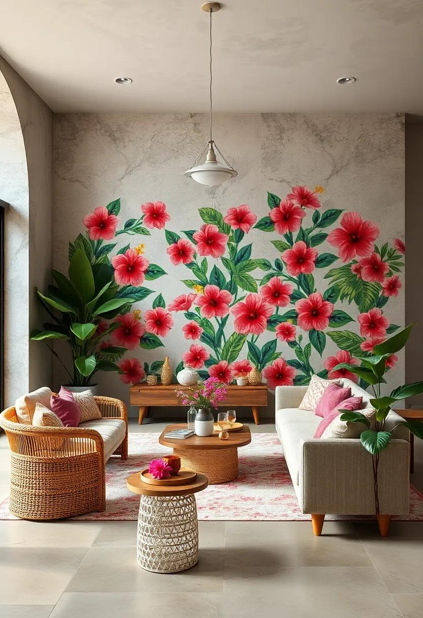 Tropical Hibiscus vintage – Vibrant hibiscus⁢ flowers paired with lush leaves,evoking exotic vintage ‍vacation vibes