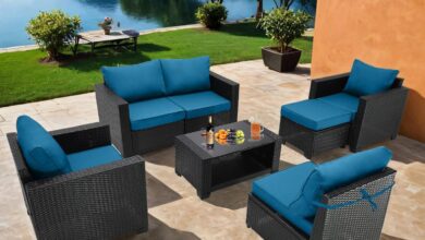 Our Thoughts on the Premium 7-Piece Peacock Blue Patio Set
