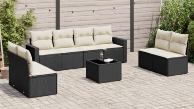 Our Take on the Stylish 9-Piece Black & Cream Garden Sofa Set