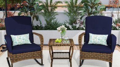Stepping Into Comfort: Our Take on the 3-Piece Blue Patio Set