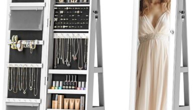 How We Organize Jewelry With the HOMCOM 360° Swivel Armoire