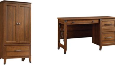 Our Honest Review: Sauder Carson Forge Armoire & Desk in Cherry