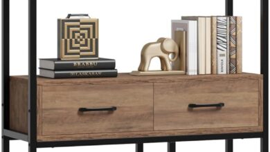 Our Take on the Tall Industrial 6-Tier Bookshelf with Storage Drawers