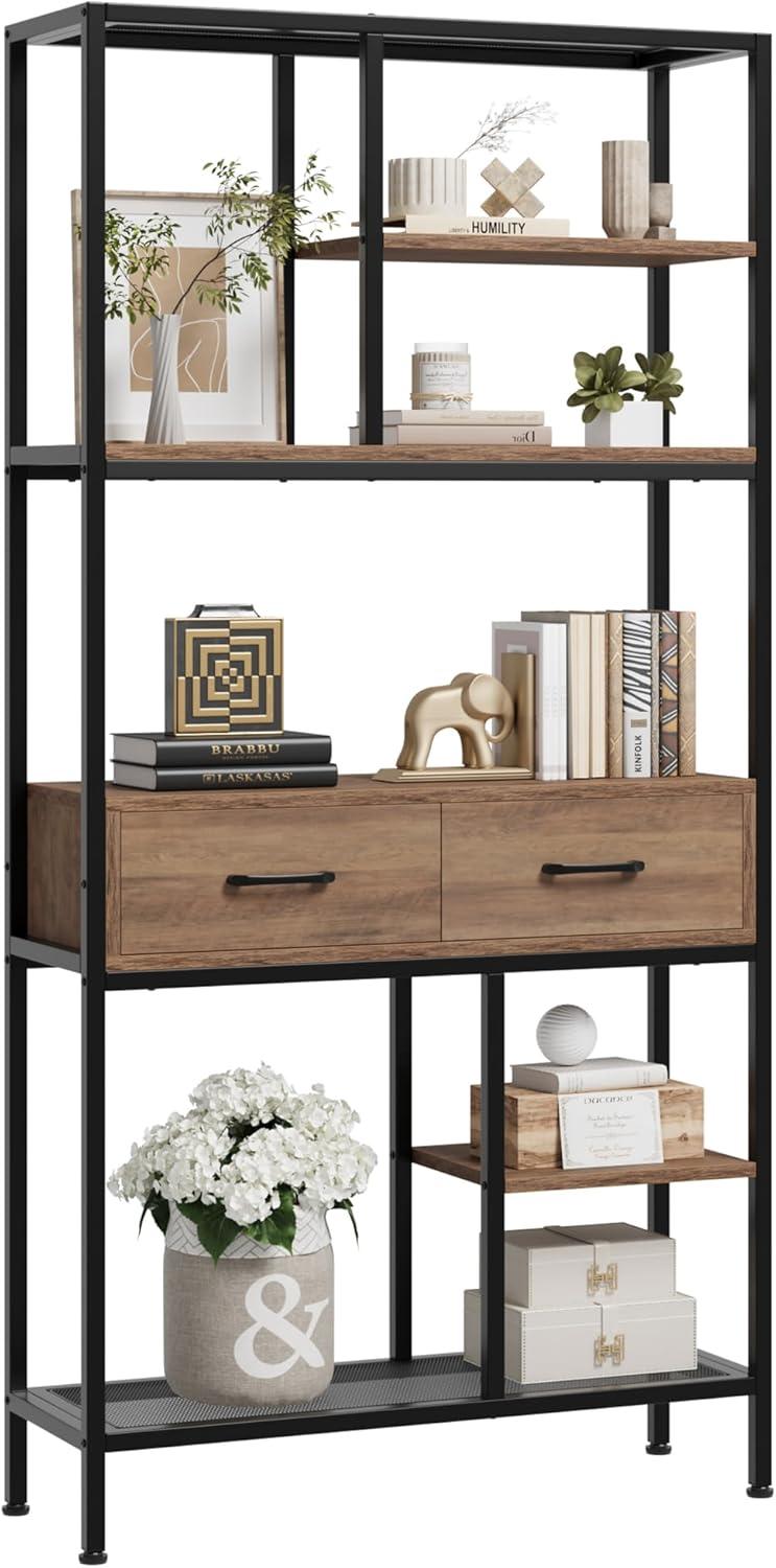Our Take on the Tall Industrial 6-Tier Bookshelf with Storage Drawers