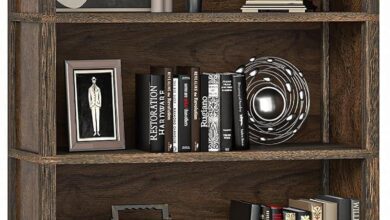 How We Organized Our Space with the TVU 5-Shelf Rustic Bookcase