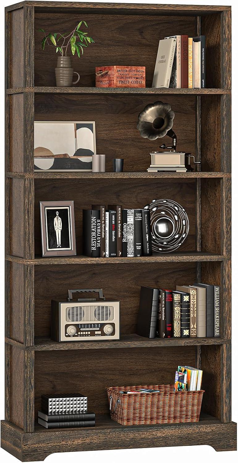 How We Organized Our Space with the TVU 5-Shelf Rustic Bookcase