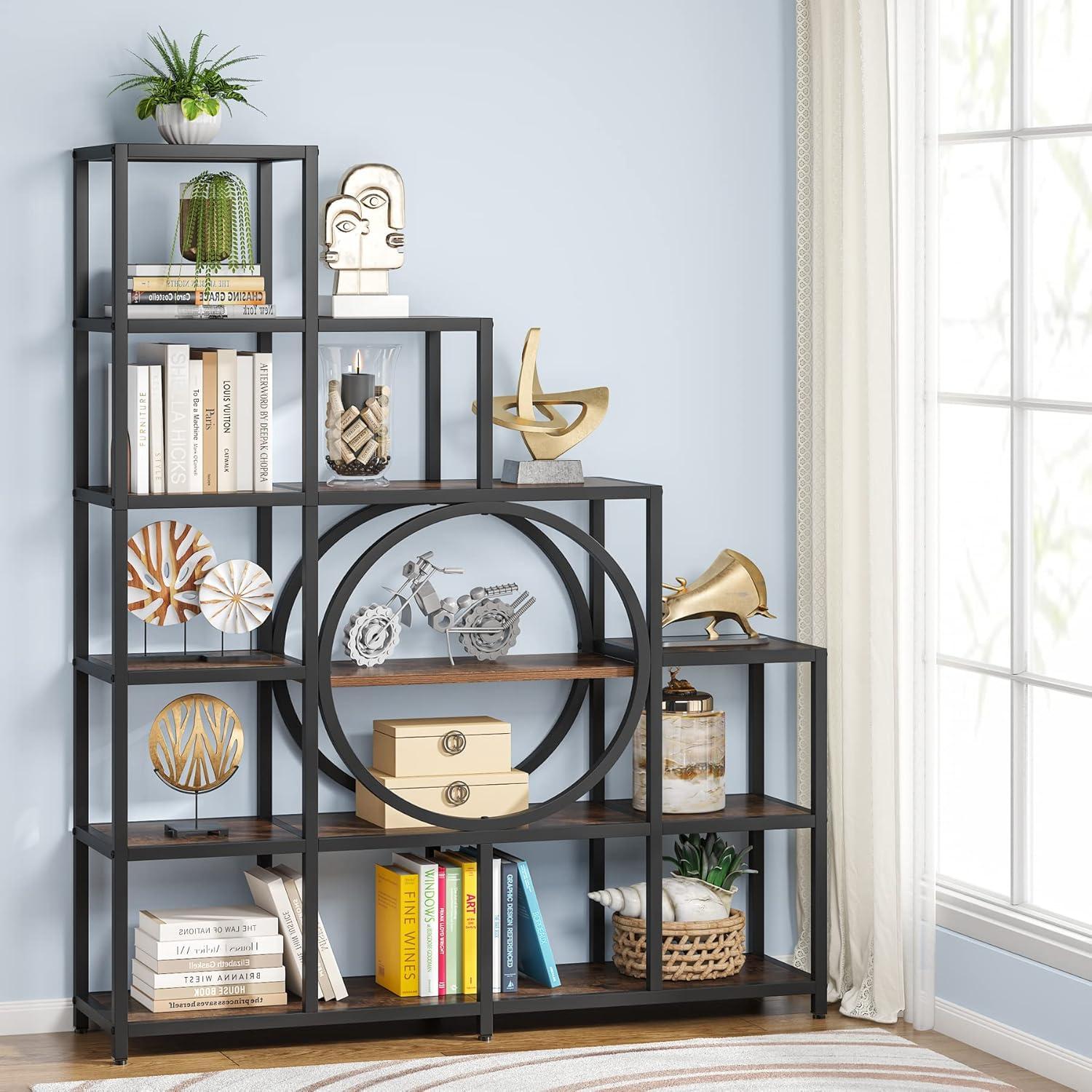 How We Organize Our Space with Tribesigns Rustic Ladder Shelf