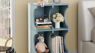 Our Take on the Stylish 4 Cube Blue Bookshelf: Space & Simplicity