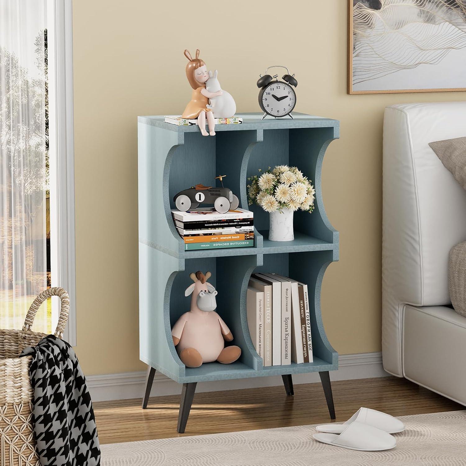 Our Take on the Stylish 4 Cube Blue Bookshelf: Space & Simplicity