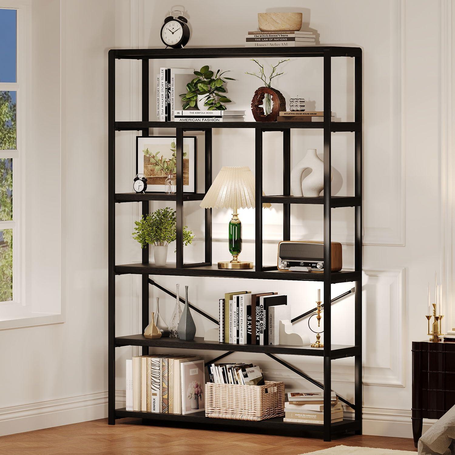 Our Take on the LVB 6-Tier Black Bookshelf: Style Meets Storage