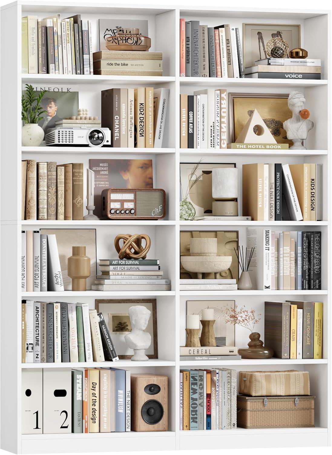 How We Organized Our Space with a Sturdy 6-Tier White Bookshelf