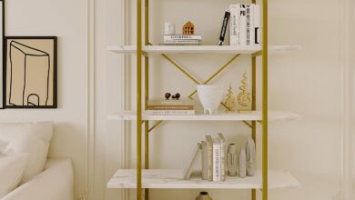 Our Take on the Stylish 5-Tier Faux Marble Bookshelf Organizer