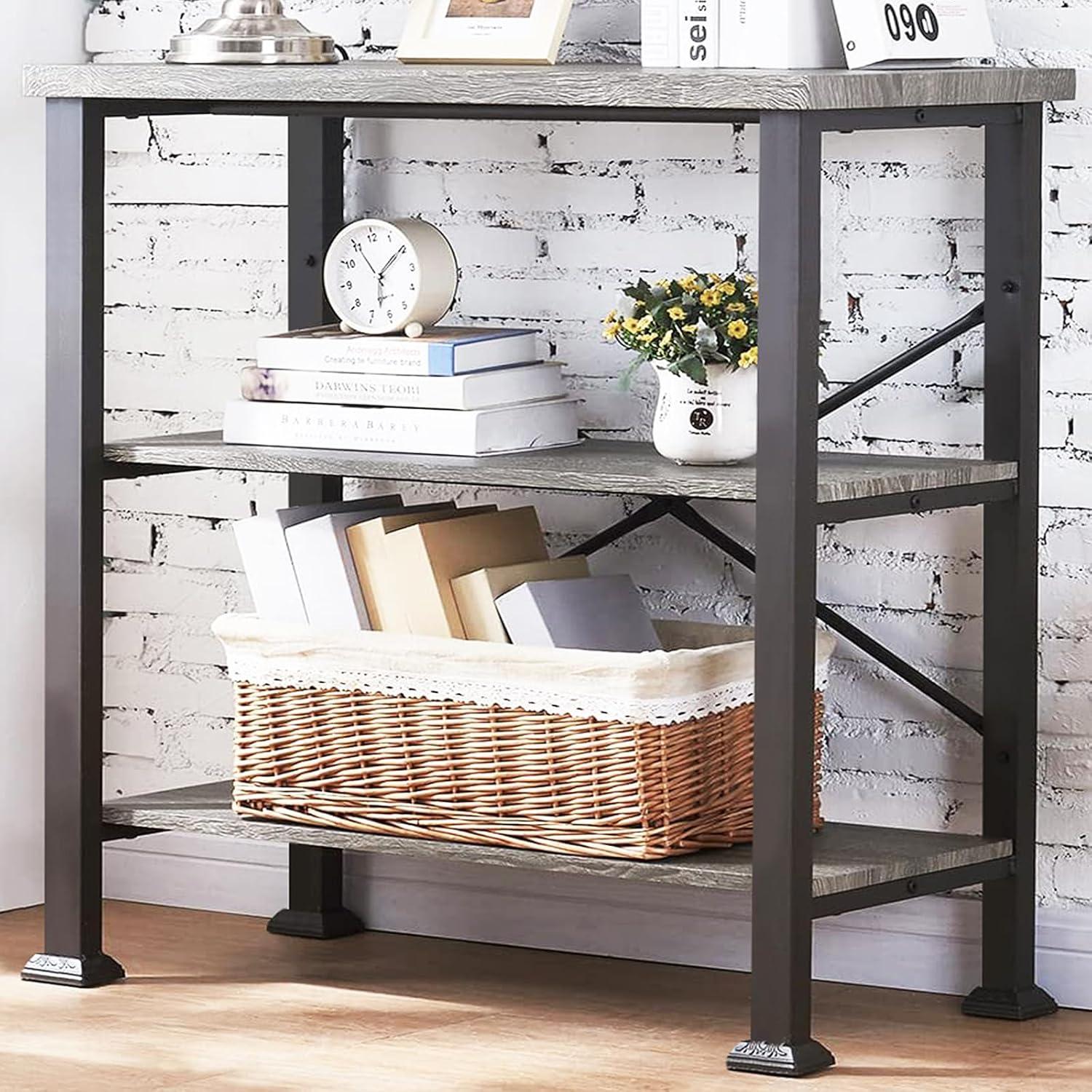 Our Honest Take on the HOMBAZAAR 3-Tier Grey Bookshelf