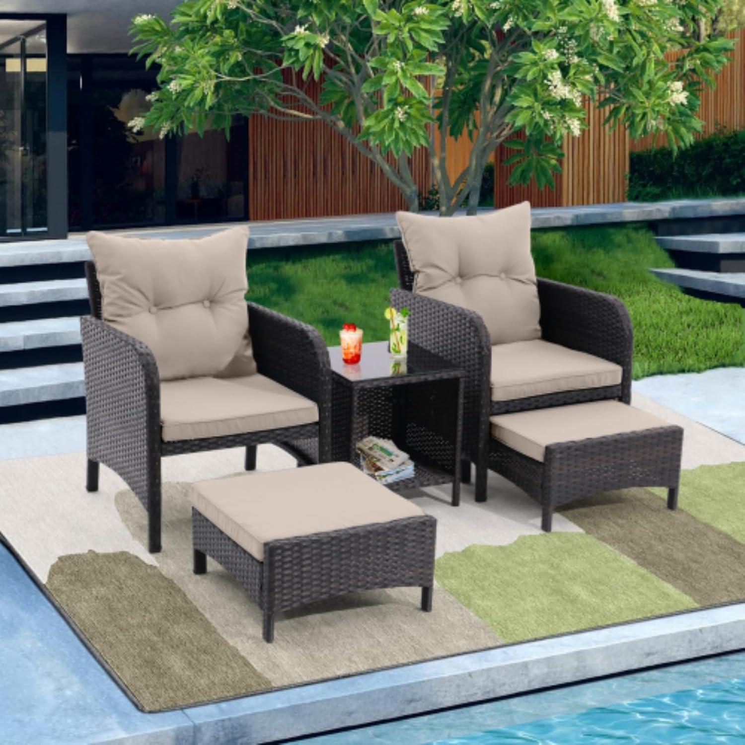 Our Honest Take on the 5-Piece Khaki Patio Set for Outdoor Living