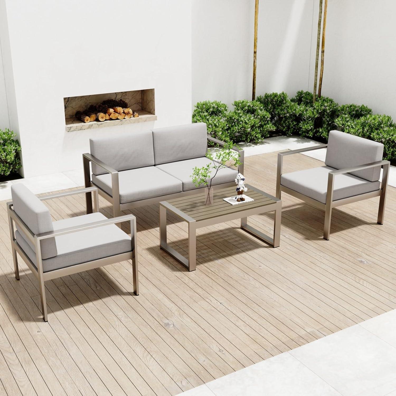 Our Take on the WOAJNQO Aluminum Patio Set: Stylish Comfort Outdoors